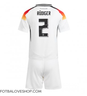 Německo Antonio Rudiger #2 Dětské Domácí Dres ME 2024 Krátký Rukáv (+ trenýrky)
